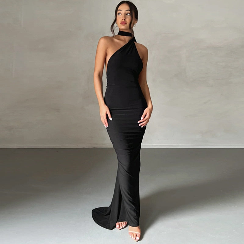 Zennia™ | Luxe Oblique Shoulder Maxi Jurk