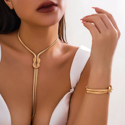 Auréa | Luxe 2-Delige Slangenketting & Armband Set