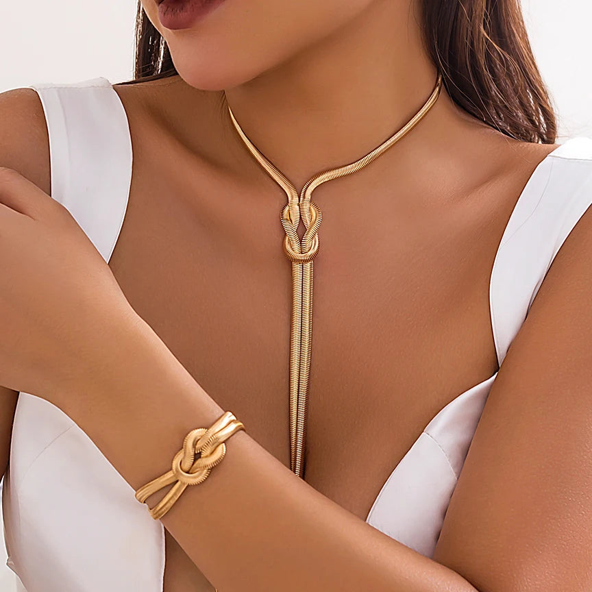 Auréa | Luxe 2-Delige Slangenketting & Armband Set